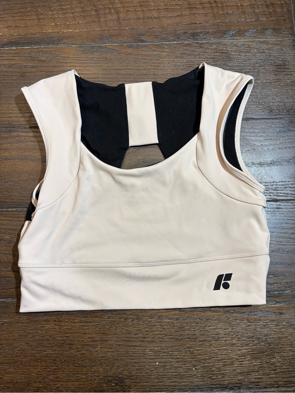 Forme Revive Women's Nude Posture Sports Bra Top with Black Back Accent